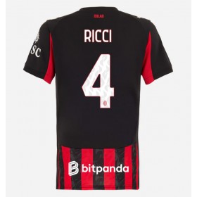 Dámské fotbalový oblečení AC Milan Samuele Ricci #4 Domácí košile 2025-26 Krátkým Rukávem